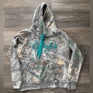 Cabela's Forest Camouflage Hoodie with Teal Highlights